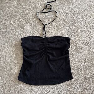 A New Day Women’s Ruched Neck Tie Blouse